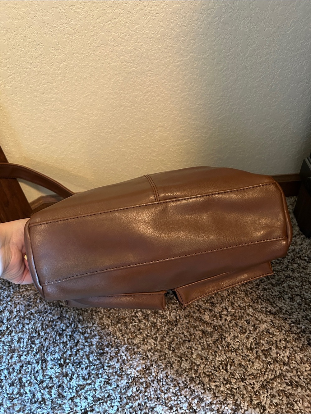 Relic Genuine Leather Brown Adjustable Shoulder Bag Multi Pocket Everyday Purse - Picture 9 of 11